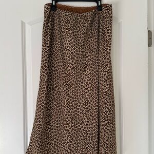 Max Studio Brown Animal Print A-Line Skirt